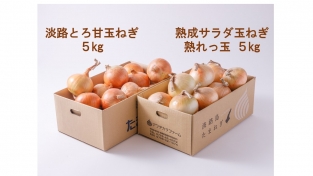 【完売いたしました】熟成新玉ねぎ「熟れっ玉」✖中晩生玉ねぎ　各５ｋｇ　計１０ｋｇ（送料無料）